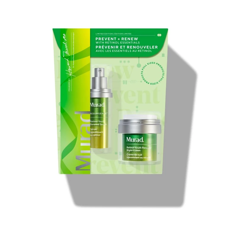 Murad Retinol, 2-Piece Full Sized Set, Retinol Night Regimen for Wrinkles, Retinol Serum 30 ml & Retinol Night Cream 50 ml