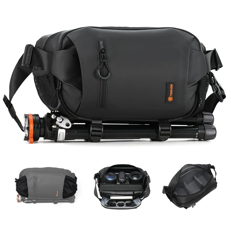 TARION Outdoor Camera Messenger Bag - 5L Crossbody Camera Sling Bag with Tripod Holder & Padded Strap & Removable Dividers & Expandable Wet and Dry Pocket for Hiking Photography for DSLR SLR XProber