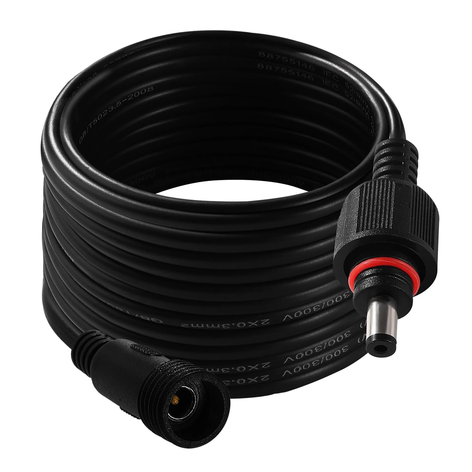 KUOQIY 4m 5.5x2.1 mm IP67 Waterproof DC Power Extension Cable, 12V 24V DC Male to Female Power Supply Adapter Extension Lead 22AWG, for Solar Garden Lights