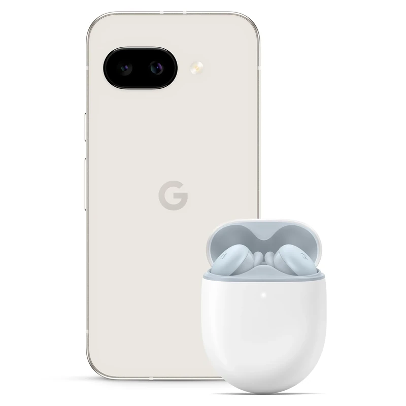 Google Pixel 9a – Unlocked Android Smartphone with AI Camera, All-day Battery and Powerful Security – Porcelain, 128GB + Pixel Buds A-Series
