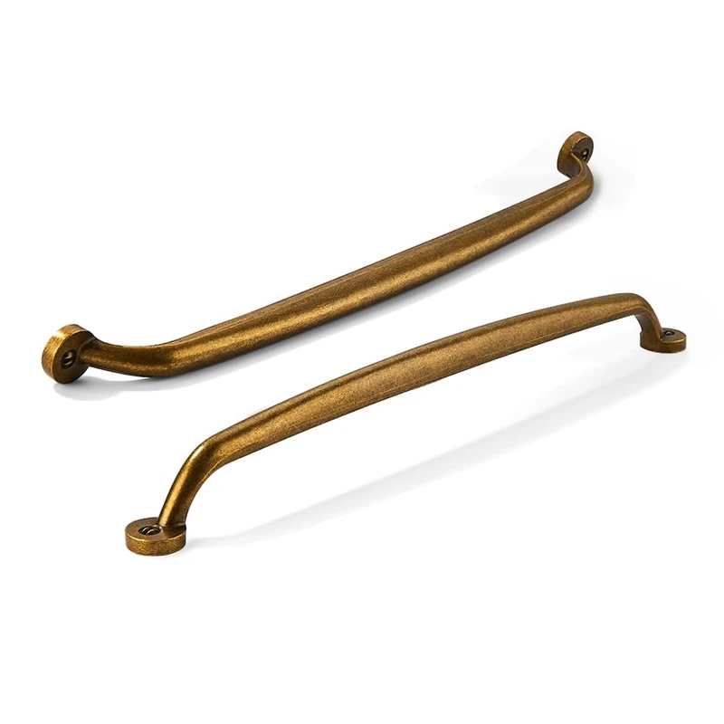 CABDM 10 Pack 10 inch Hole Center Antique Brass Vintage Aged Old Cabinet Pulls - Heavy Duty Solid Drawer Hardware Handles Kitchen Vanity Bathroom Handles