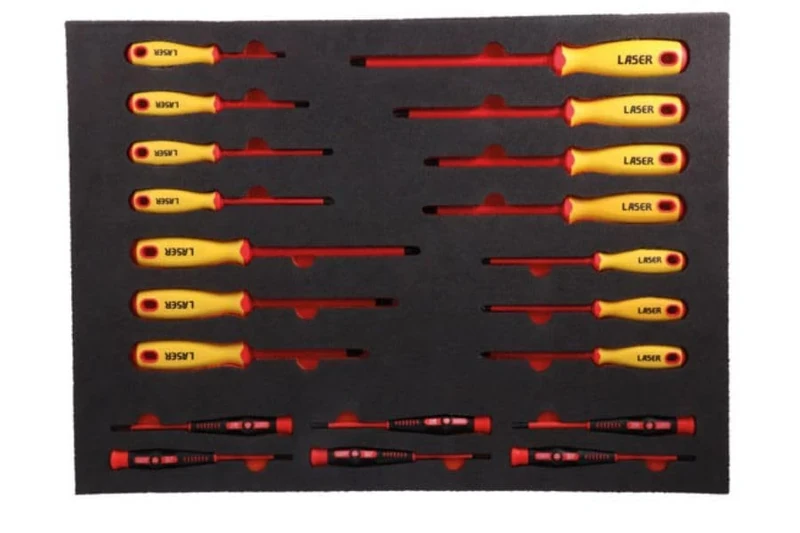 Laser 8486 Insulated Screwdrivers in Foam Inlay