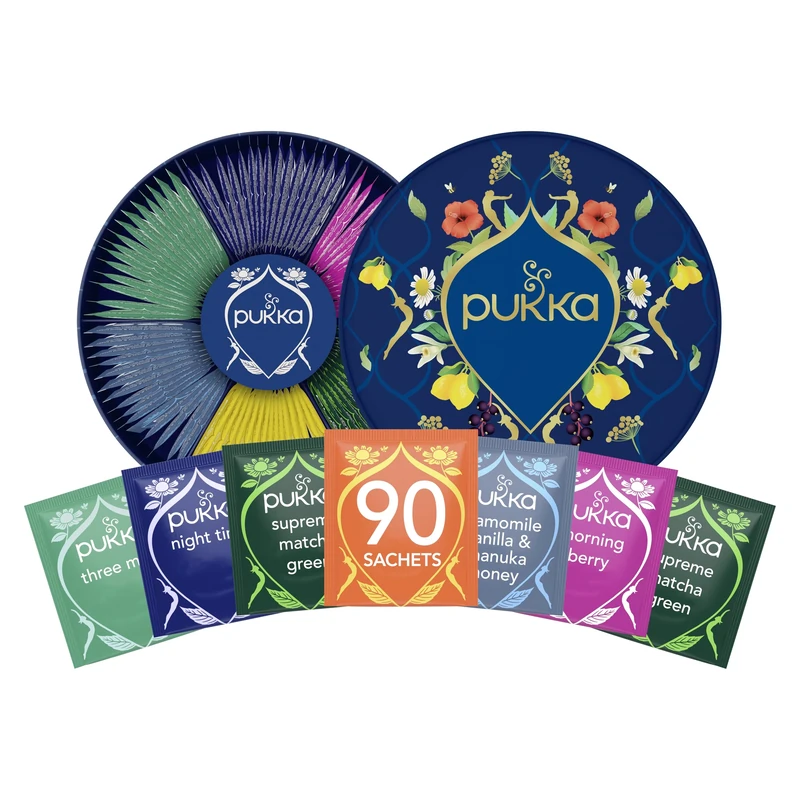 Pukka Herbs | Premium Organic Herbal Tea Selection Gift Set Box | Eco-Conscious Gift Collection | Perfect for Any Tea Enthusiast | 90 Tea Bags | 6 Distinct Flavours