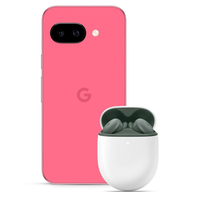 Google Pixel 9a – Unlocked Android Smartphone with AI Camera, All-day Battery and Powerful Security – Peony, 128GB + Pixel Buds A-Series