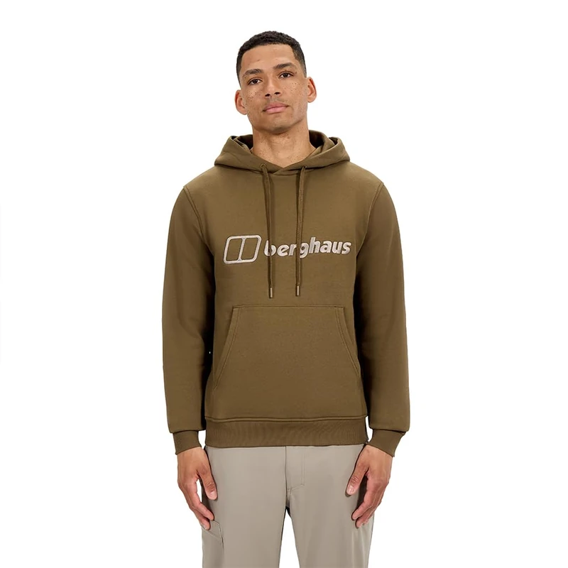 Berghaus Men's Logo Pullover Hoodie | Added Warmth | Extra Comfortable Hoodie, Brown, M