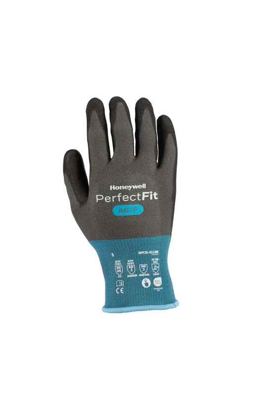 Honeywell New Perfect Fit 3.0 Cut Resistant Gloves NPF26 with Grey Liner with Black Coating, Antistatic, Touchscreen Capable, Washable, Food Certified, Size 9L, NPF26-0118N-9 (BAG with 10 Pairs)