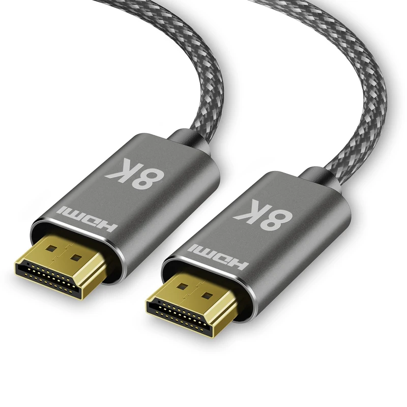 8K HDMI 2.1 Cable 100 ft /30M, | Ultra High Speed 48Gbps，4K@120Hz, 8K@60Hz, 0.01ms, HDR10+, eARC, HDCP2.3, DTS-HD, 12 Bit Color |, Braided HDMI Cord for Netflix Roku TV PC Monitor Projector PS5 Xbox