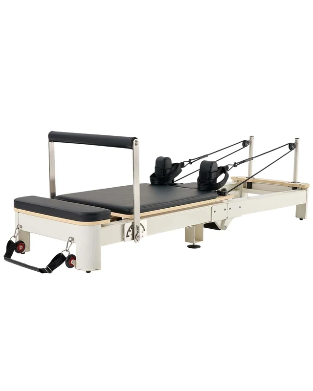 VEVOR Foldable Pilates Reformer Machine, Reformer Set with Sitting Box, Pilates Bed with Dual Resistance- Spring & Cord, for Advanced Users & Beginners Home Gym Studio, Up to 400 LBS