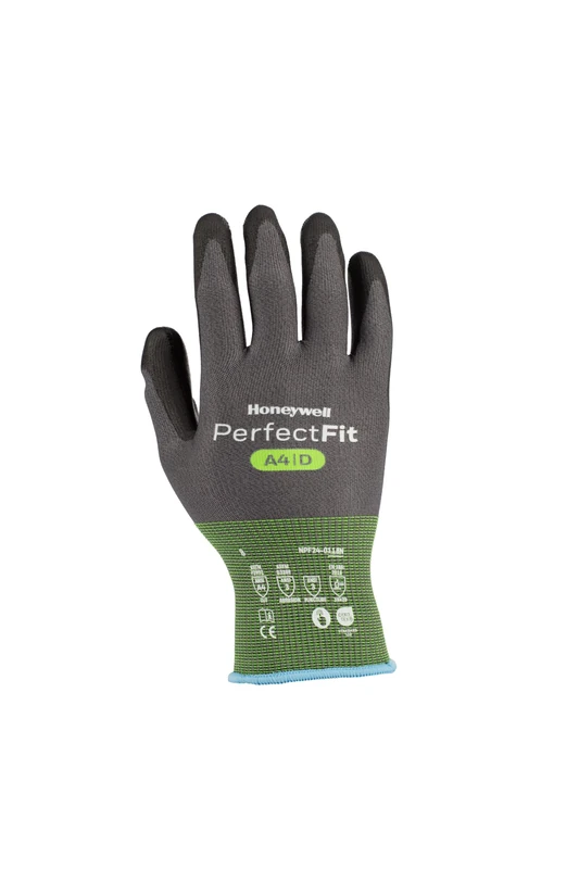 Honeywell New Perfect Fit 3.0 Cut Resistant Gloves NPF24 with Grey Liner with Black Coating, Antistatic, Touchscreen Capable, Washable, Food Certified, Size 9L, NPF24-0118N-9 (BAG with 10 Pairs)