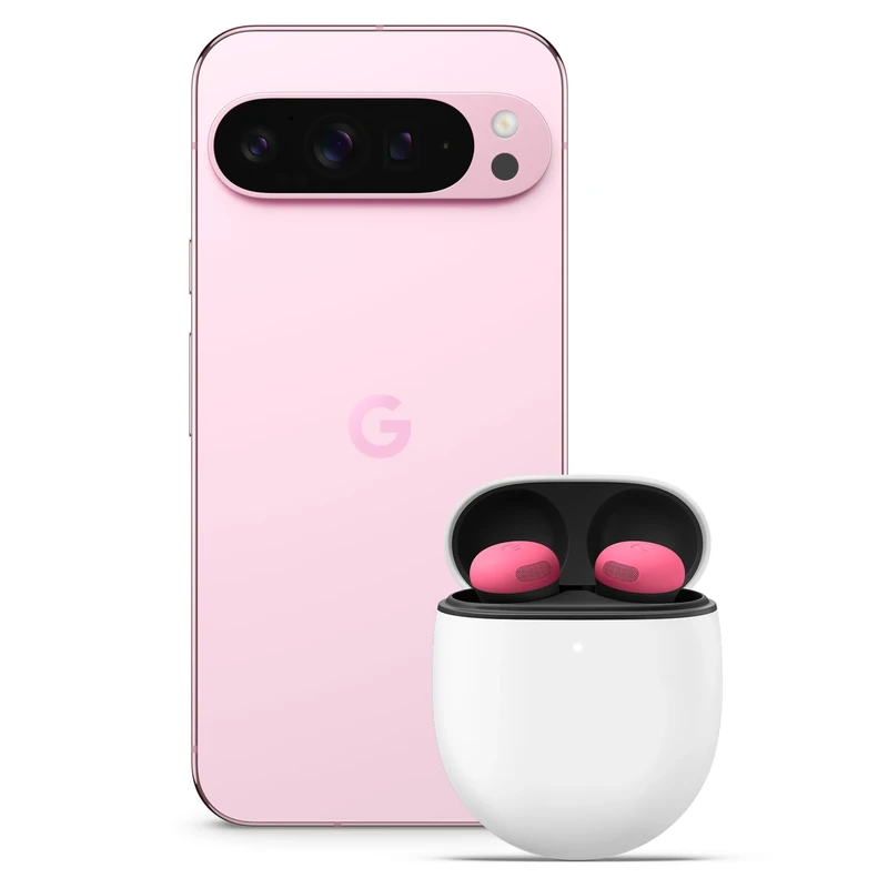 Google Pixel 9 Pro XL - Unlocked Android Smartphone with Gemini, Triple Rear Camera System, 24-Hour Battery, and 6.8" Super Actua Display - Rose Quartz, 256GB+Pixel Buds Bro 2