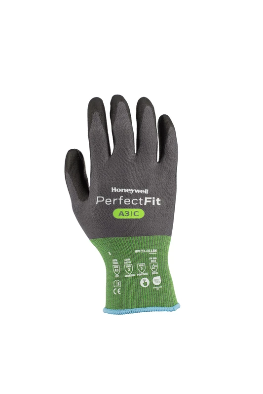Honeywell New Perfect Fit 3.0 Cut Resistant Gloves NPF23 with Grey Liner with Black Coating, Antistatic, Touchscreen Capable, Washable, Food Certified, Size 9L, NPF23-0118N-9 (BAG with 10 Pairs)