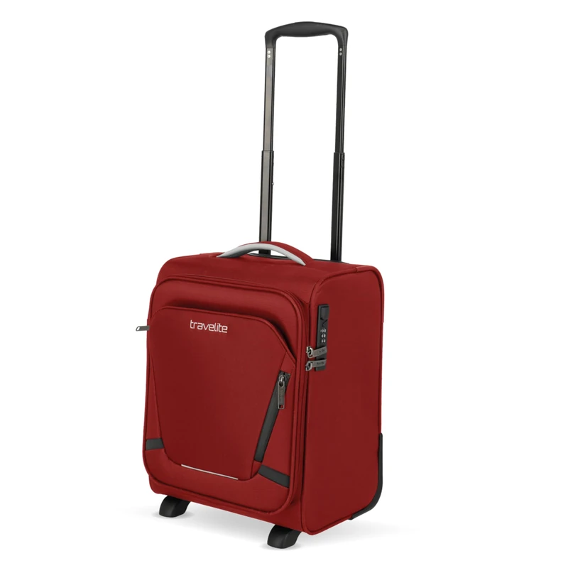 travelite Hand Luggage Suitcase with 2 Wheels for Eurowings, Integrated Combination Lock, Compact Soft Luggage Trolley with Clip-on Function, 40x30x25 cm, 25 l, 1.8 kg