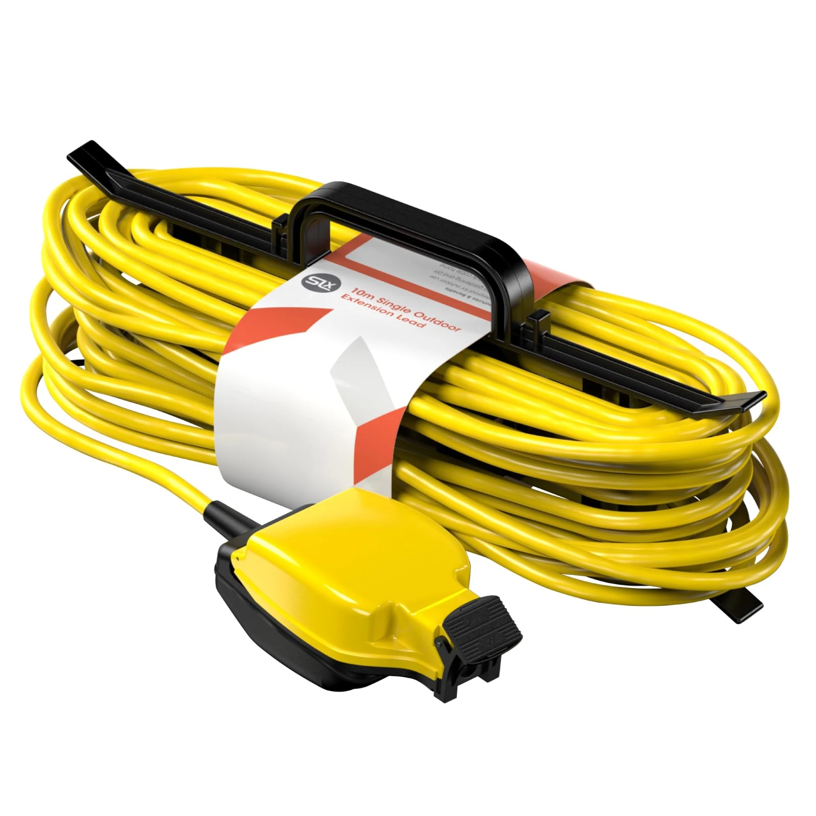 SLx Outdoor Extension Lead 10m Heavy Duty Extension Cable Single Socket Extension Lead 'H' Frame Cord Plug Thermal Cut Out for Garden lawn mower Office 13A Fused UK Plug