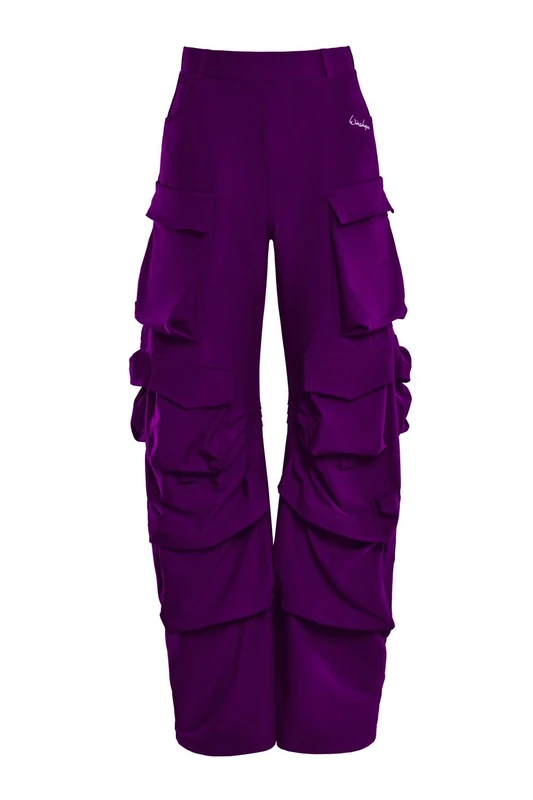 WINSHAPE Cp101c Women's Casual Trousers Functional Comfort Cargo Pants Dark Plum