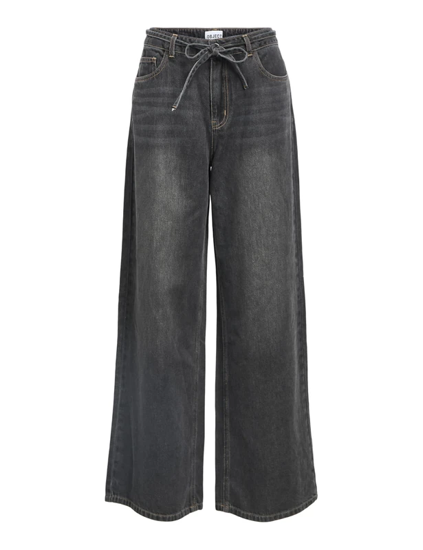 Object Objrosie Mw Wide Jeans Noos, Medium Grey Denim, L - Image 1