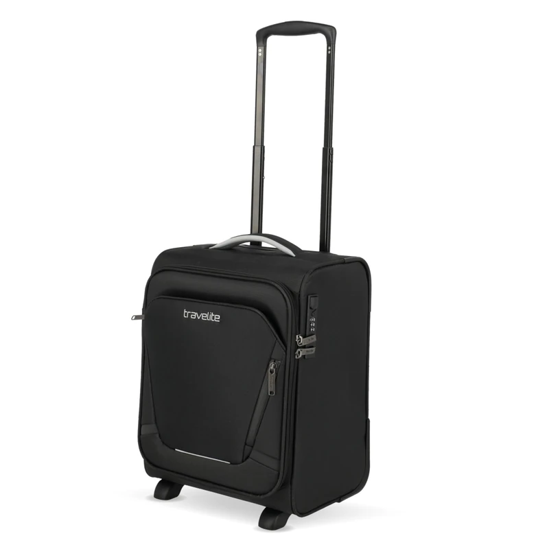 travelite Hand Luggage Suitcase with 2 Wheels for Eurowings, Integrated Combination Lock, Compact Soft Luggage Trolley with Clip-on Function, 40x30x25 cm, 25 l, 1.8 kg