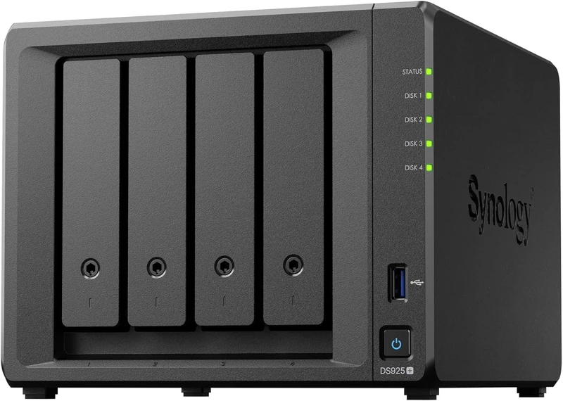 DiskStation DS925+ – 4-Bay NAS with 2.5GbE, Expandable to 9 Bays, M.2 NVMe SSD Caching, High-Speed Backup, Surveillance & Collaboration, Data Storage and Management Solution Ideal for Home or Business