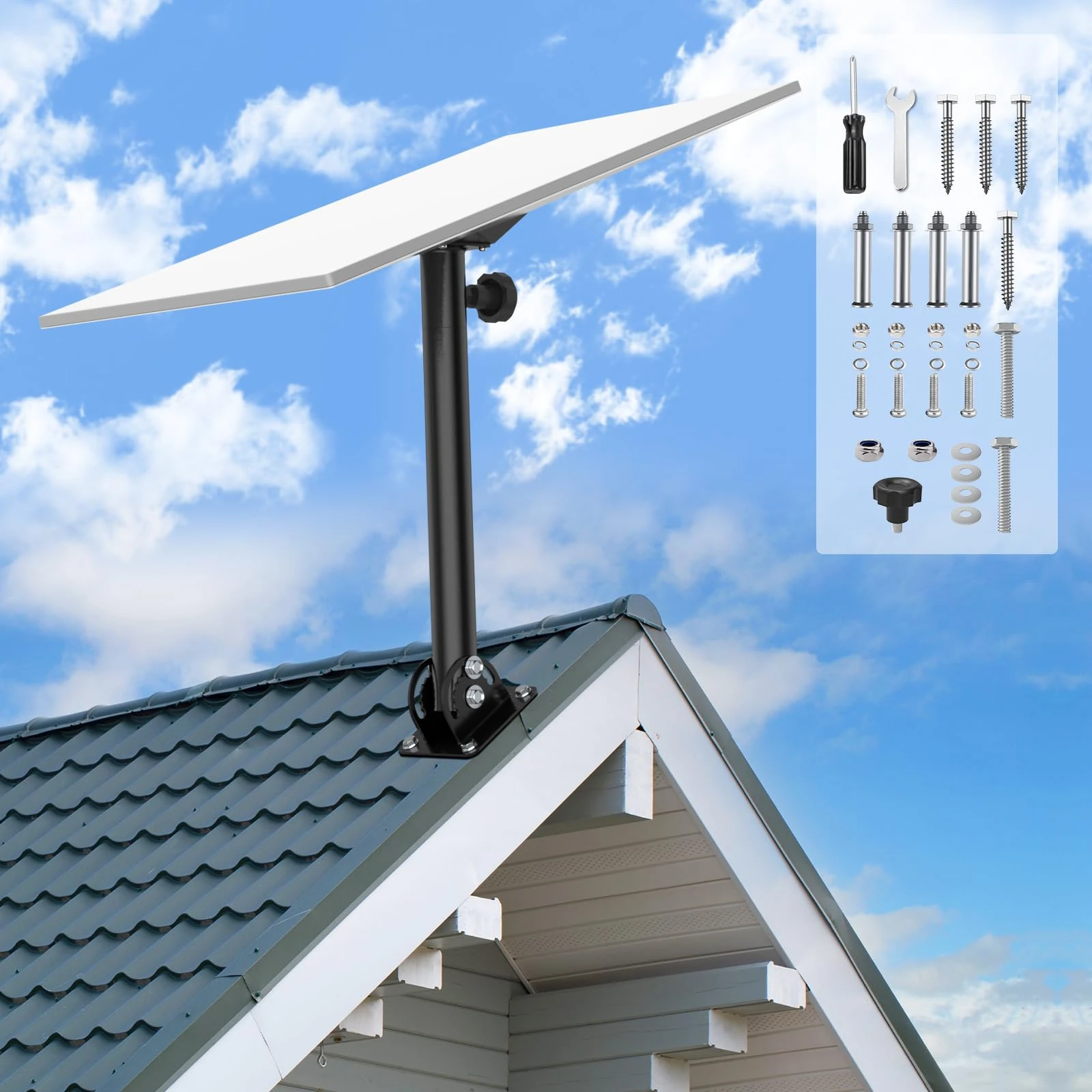 IMAYCC Starlink Gen 3 Roof Mount, 360° Adjustable Rotational Starlink Gen 3 Mounting Kit with Starlink Gen 3 Pipe Adapter for Starlink Standard Gen3/V3 Internet Kit Satellite