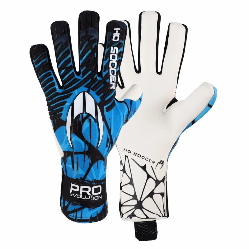 HO Soccer Pro Evolution II NG II Blue Shadow Goalkeeper Gloves, Unisex Adult, Black/Blue, 7