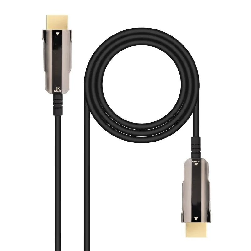 Glowster HDMI Cable V2.0 4K@60Hz 18Gbps, 20m, black, ideal for connecting high quality multimedia devices and video streaming.