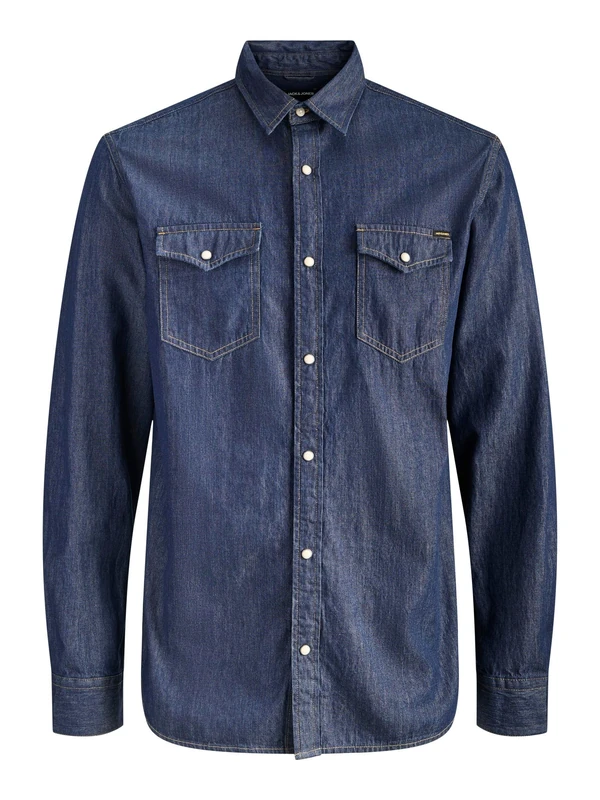 JACK & JONES Jjesheridan Shirt L/S Noos, Dark Denim, XS