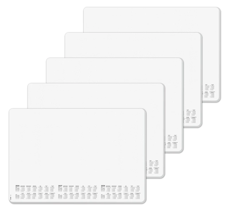 SIGEL H6301/5 Paper Desk Pad DIN A2, Calendar 2026-2028, 30 Sheets, Dotted, Pack of 5 - with Rounded Corners, Desk Pad Made of Sustainable Paper