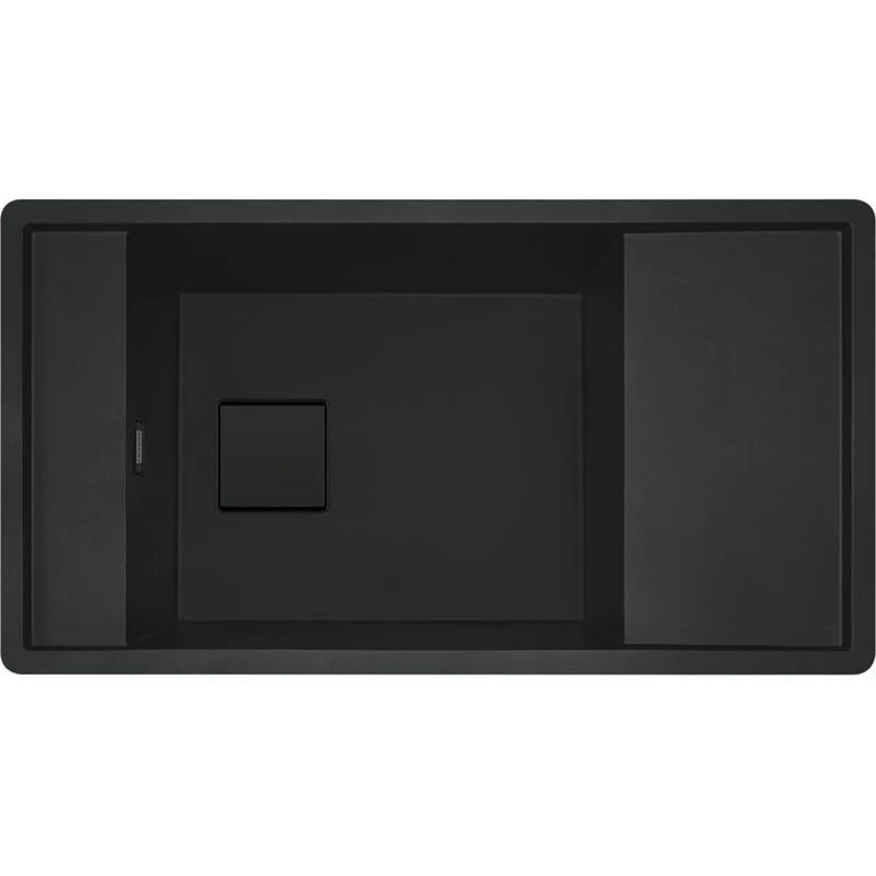 Franke Kitchen Sink Made of Granite (Fragranite) with a Single Bowl Fresno FSG 611-88 - Black matt/Black Outflow - 114.0721.148