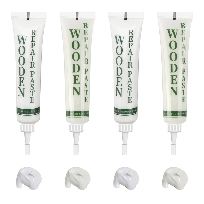 Wood Furniture Repair Kit, White Cream Off-White Oak Touch Up Filler Wood Putty, Oak Laminate Floor Repair Kit for Scratches Cracks Holes Stains, Easy to use