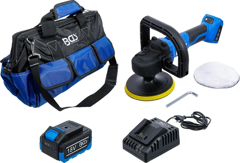 BGS 7395 | Cordless Polisher and Grinder Set | brushless | 18 V | with Rechargeable Battery and Quick Charger