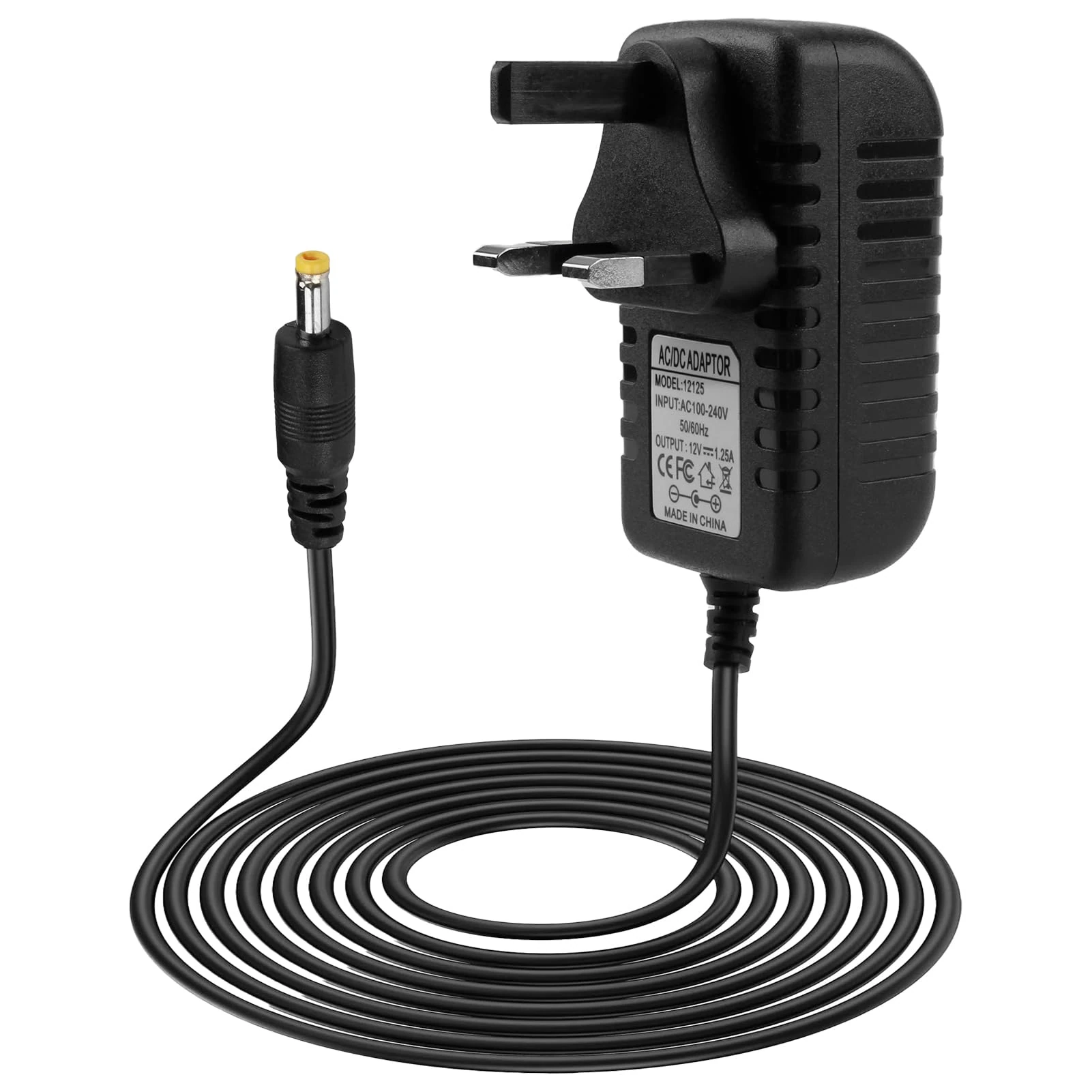 12V 15W Power Supply Charger Compatible with Echo Dot 3rd 4th 5th Gen Dot with Clock Dot Kids Edition, Power Cord Adapter for Echo Show 5 1st 2nd Gen Spot Pop Fire TV Cube UK Plug, Black