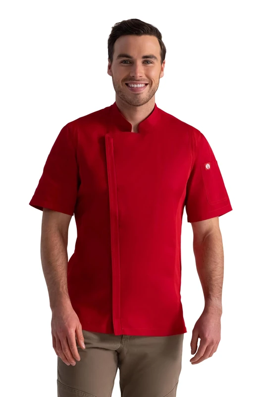 Chef Works Springfield Men's Chef Coat Jacket, red, XS