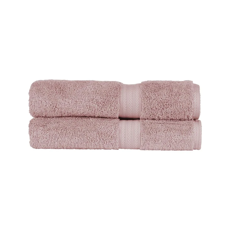 Christy Renaissance 2 Bath Towels Set | Petal Pink | 100% Egyptian Cotton Pile | Luxuriously Soft and Super Absorbent | 675 GSM | Plush Fluffy and Long Lasting