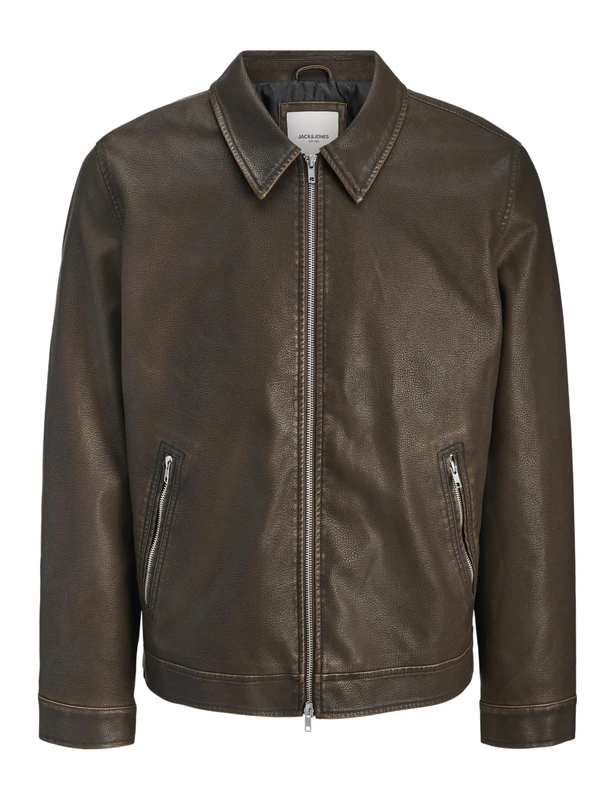 JACK & JONES Jjecasablanca Pu Jacket Noos, chocolate brown, M