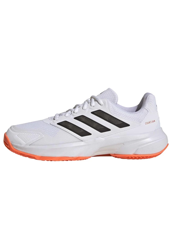 adidas Men's CourtJam Control 3 Clay Tennis Shoes, FTWR White/core Black/Lucid Orange, 10 UK
