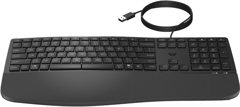 HP 480 Comfort Wired Keyboard | Adjustable typing angles | 3 keyboard positions | Customizable 23 Programmable keys | Multi-device & OS connectivity | Dedicated MS Copilot Key | Plug-N-Play