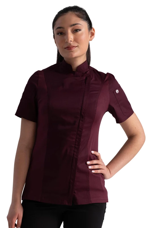 Chef Works Springfield Chef Coat, Merlot, Large Women's, Merlot, L