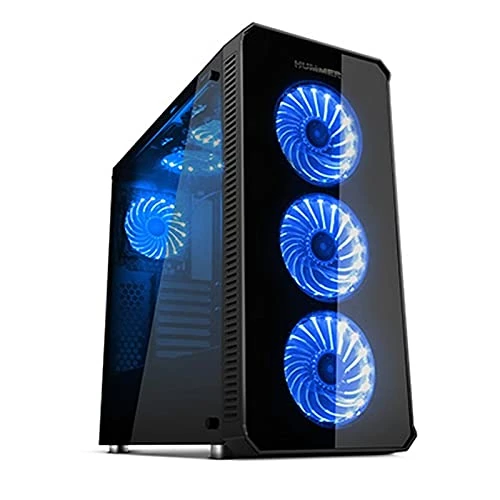 E-ATX Semi-Tower Case with Glass Panel and RGB, Ideal for PC Mounting and Cooling Enhancement and Aesthetics.