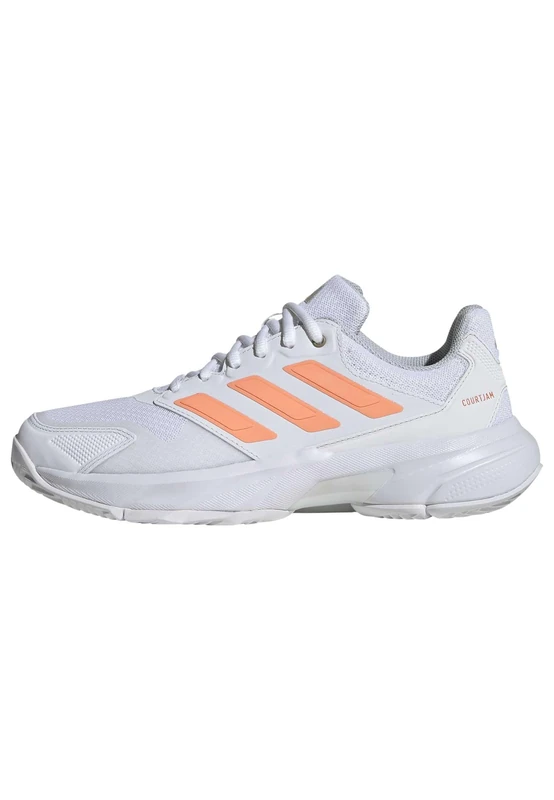 adidas Women's Courtjam Control 3 Tennis Shoes, FTWR White/Beam Orange/Crystal White, 6.5 UK