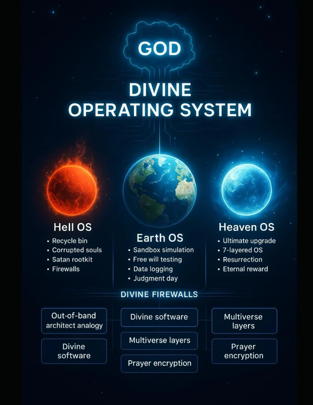 God to 5th Dimension to 3rd Dimension Universe Constructs Simulation Theory Analogy Explanation: 2025