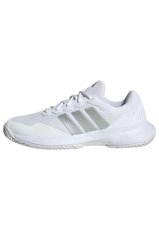 adidas Women's GAMECOURT 2 Tennis Shoes, FTWR White/Silver met./Silver met., 6.5 UK