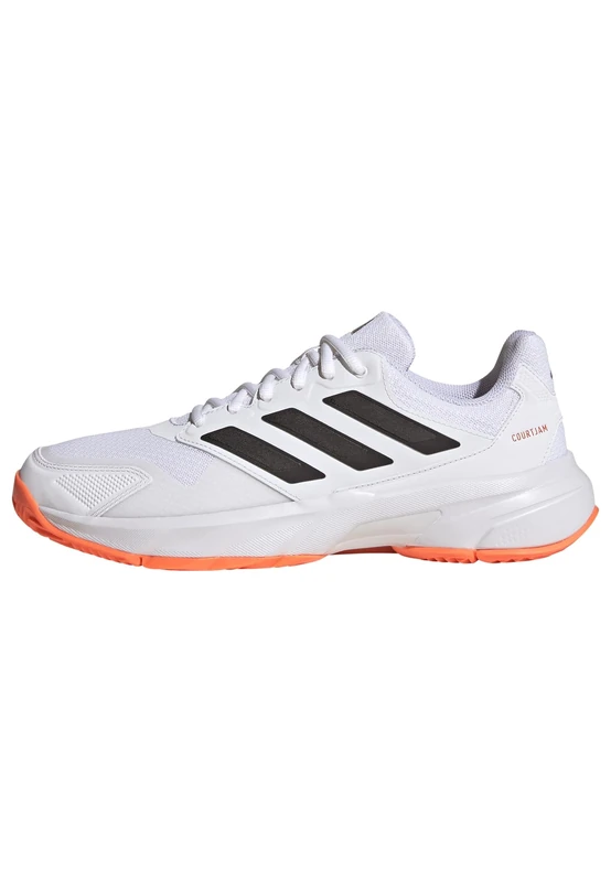 adidas Men's Courtjam Control 3 Tennis Shoes, FTWR White/core Black/Lucid Orange, 11 UK