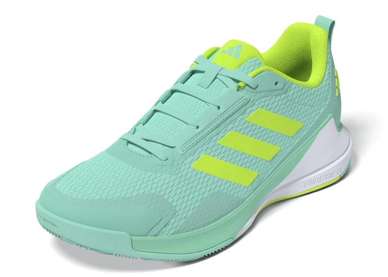 adidas Women's Novaflight 2 Indoor Shoes, Flash Aqua/Lucid Lemon/FTWR White, 8.5 UK