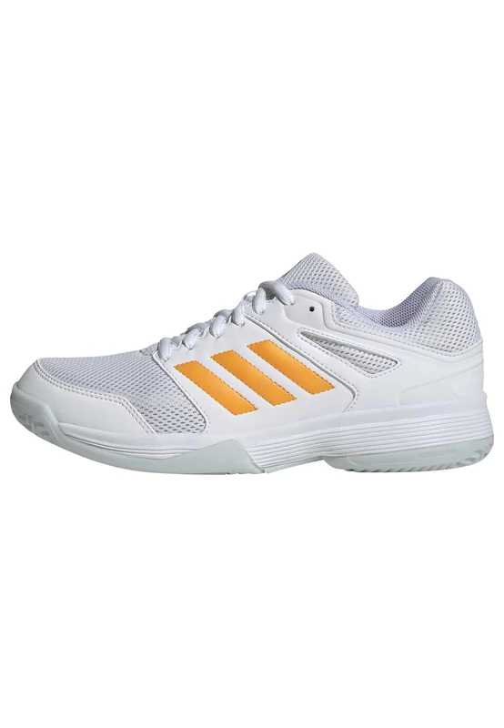 adidas Women's Speedcourt Women Indoor Shoes, FTWR White/Pure Tangerine/Crystal Sky, 4.5 UK