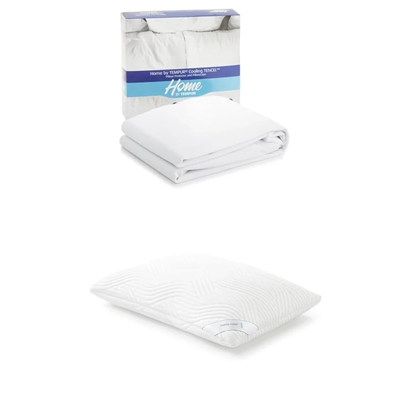 TEMPUR Cloud Soft Pillow (74x50cm) with Pillow Protector Bundle - Complete Comfort Set with Body-Conforming Support and Protection