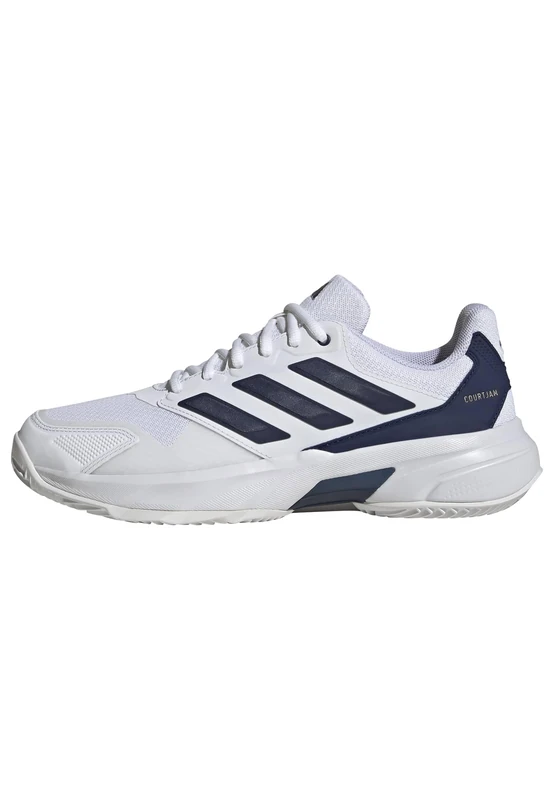 adidas Men's CourtJam Control 3 Clay Tennis Shoes, FTWR White/Dark Blue/Cyber met., 9.5 UK
