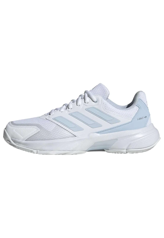 adidas Women's Courtjam Control 3 Tennis Shoes, FTWR White/Crystal White/Silver met., 4.5 UK