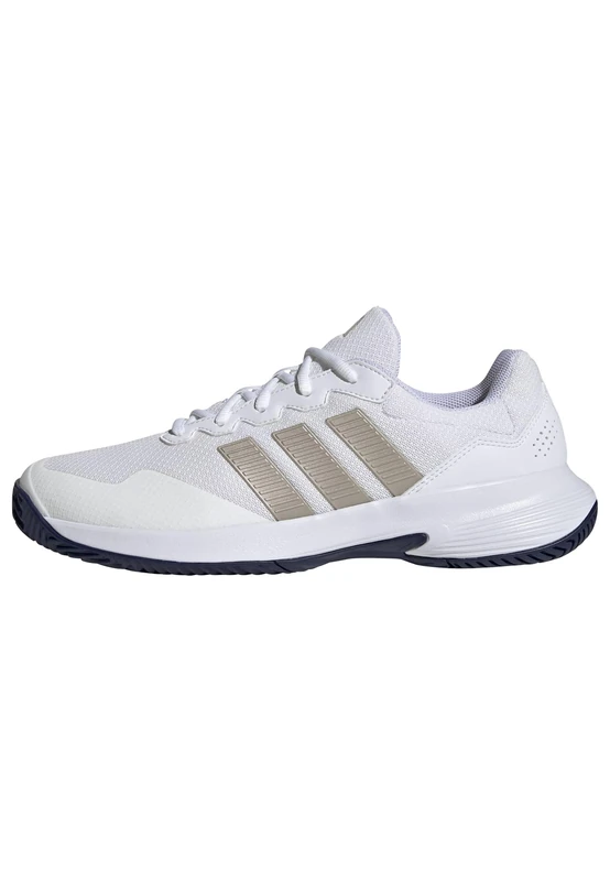 adidas Men's GAMECOURT 2 Tennis Shoes, FTWR White/Cyber met./Dark Blue, 8 UK