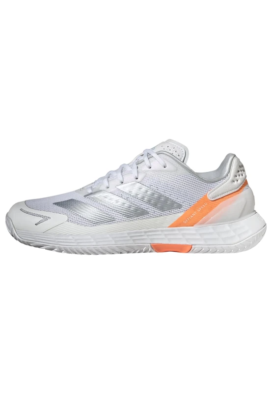 adidas Women's Defiant Speed 2 Tennis Shoes, FTWR White/Halo Blue/Beam Orange, 5 UK