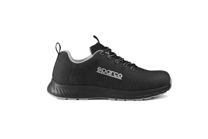 Sparco Traction, Unisex Adult Safety Shoes, Black Silver, 10.5 UK