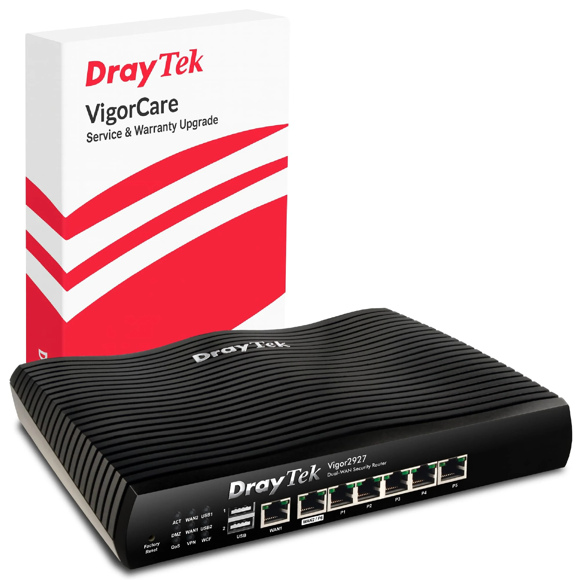 DrayTek Vigor V2927 Ethernet 1 Gb Dual WAN Router, Firewall and VPN, Load Balancing, 5+1 GbE LAN Ports with VLANs, Ideal For SMB, Up to 1800Mbps (Router with 5 Year Warranty)
